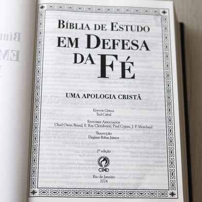 Bíblia de Estudo em Defesa da Fé | ARC | Capa Dura Preta