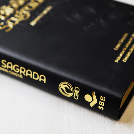 Bíblia Sagrada com Harpa Cristã | ARC | Letra Grande | Capa Luxo Floral Preta