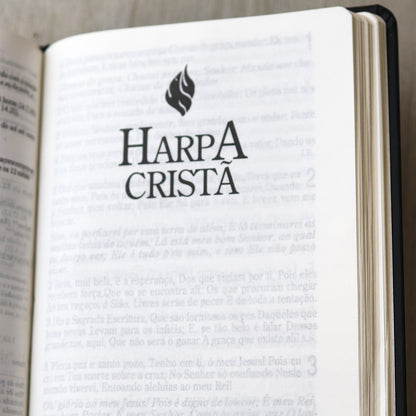 Bíblia Sagrada com Harpa Cristã | ARC | Letra Grande | Capa Luxo Floral Ramos Preta