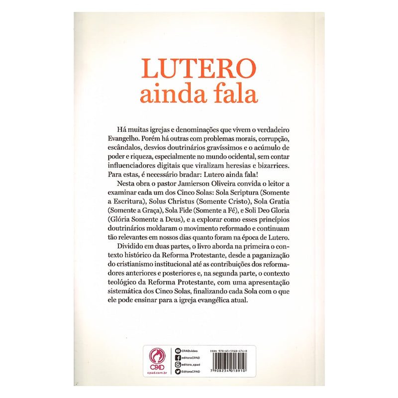 Lutero Ainda Fala | Jamierson Oliveira