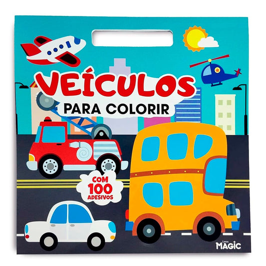 Veículos Para Colorir | 100 Adesivos