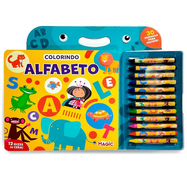 Colorindo |  Alfabeto | 12 Gizes de Cera