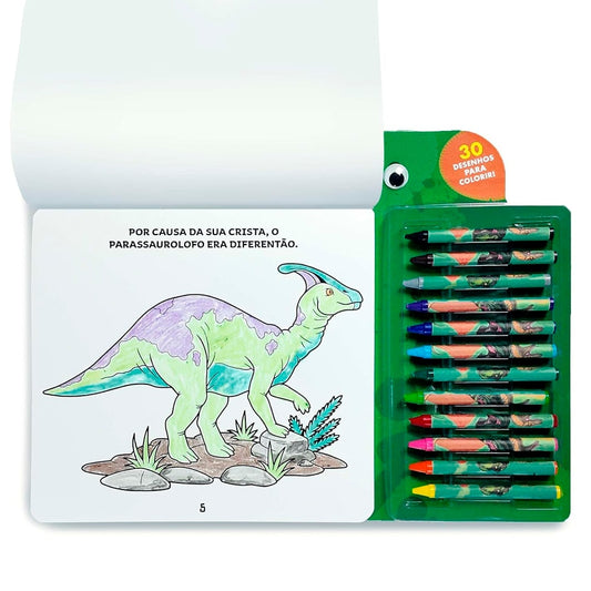 Colorindo |  Dinossauros | 12 Gizes de Cera