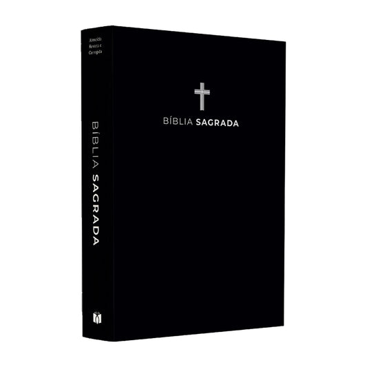 Bíblia Sagrada Média Cruz | ARC | Capa Brochura Preta
