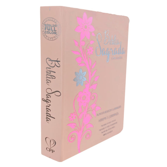 Bíblia Sagrada | Letra Gigante | ARC | Harpa Avivada e Corinhos | Capa PU Luxo Rosê e Rosa