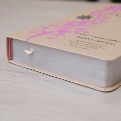 Bíblia Sagrada | Letra Gigante | ARC | Harpa Avivada e Corinhos | Capa PU Luxo Rosê e Rosa