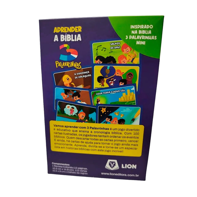 Aprenda a Bíblia Com 3 Palavrinhas | Jogo De Cartas | Livreto