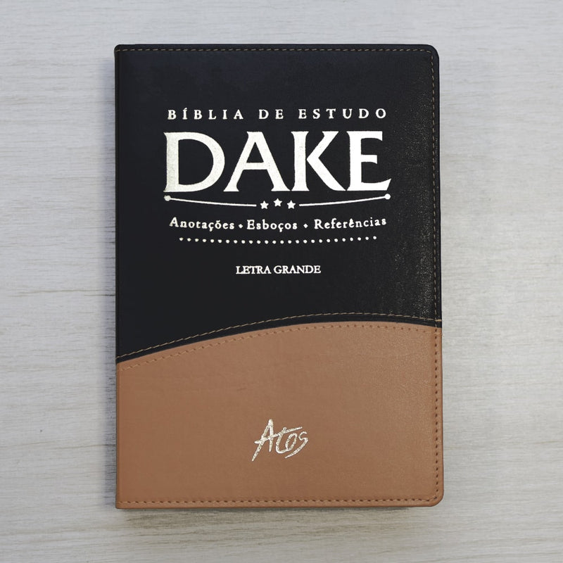 Bíblia de Estudo Dake | Letra Grande | Capa Luxo Preta e Caramelo