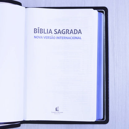 Bíblia Sagrada | NVI | Premier Collection | Capa Couro Luxo Preta
