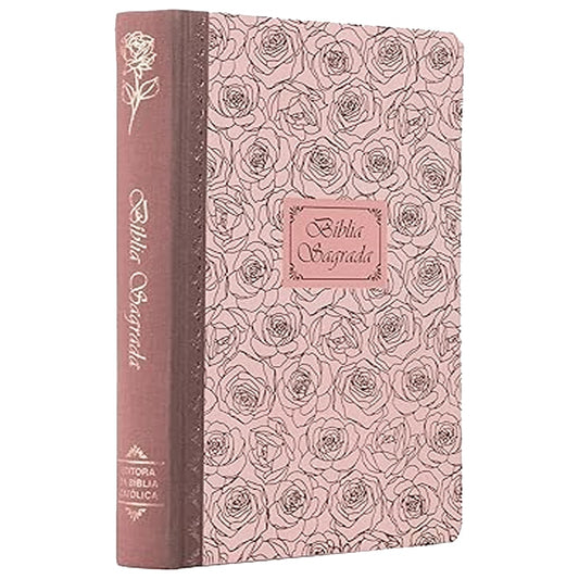 Bíblia Sagrada Católica | NTLH | Letra Grande | Capa Dura Rosa com Lombada em Tecido