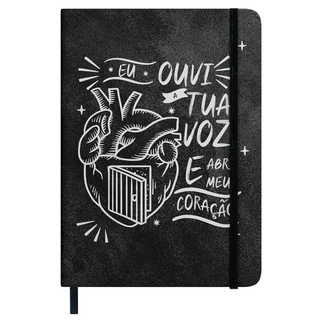 Caderno Moleskine | Com Pauta | Capa Abri Meu Coração