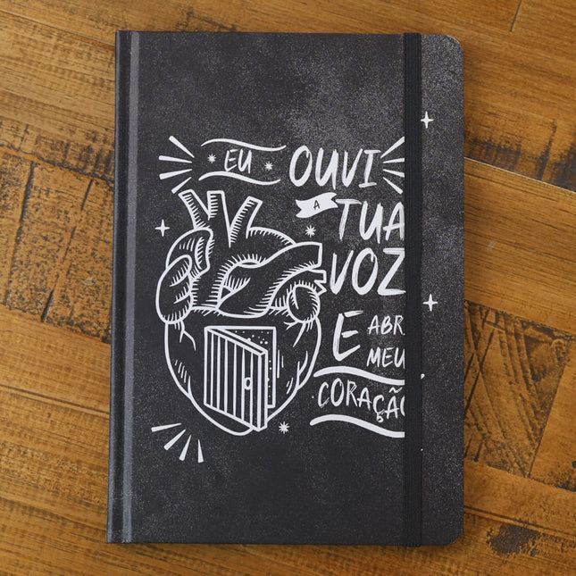 Caderno Moleskine | Com Pauta | Capa Abri Meu Coração