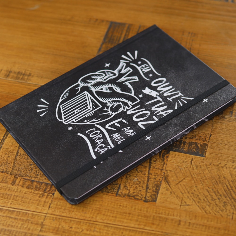 Caderno Moleskine | Com Pauta | Capa Abri Meu Coração