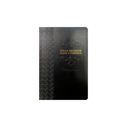 Bíblia Sagrada Letra Jumbo | ARC | Harpa Avivada e Corinhos | Capa Luxo Arabesco Preta