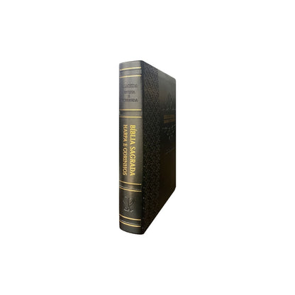 Bíblia Sagrada Letra Jumbo | ARC | Harpa Avivada e Corinhos | Capa Luxo Arabesco Preta