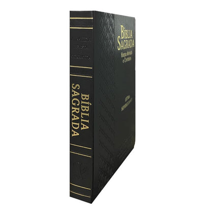 Bíblia Sagrada | ARC | Letra Hipergigante | Harpa Avivada e Corinhos | Capa PU Luxo Arabesco Preta