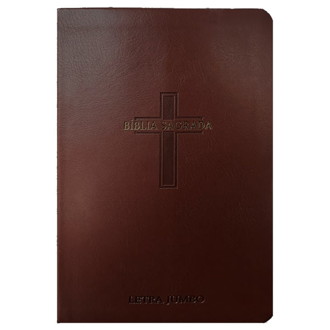 Bíblia Sagrada | Letra Jumbo | ARC | Harpa Avivada e Corinhos | Capa PU Luxo Cruz Bordo