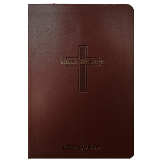 Bíblia Sagrada | Letra Jumbo | ARC | Harpa Avivada e Corinhos | Capa PU Luxo Cruz Bordo