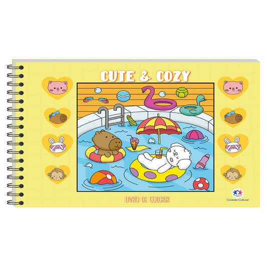Cute and Cozy | Livro de Colorir | Capa Amarela