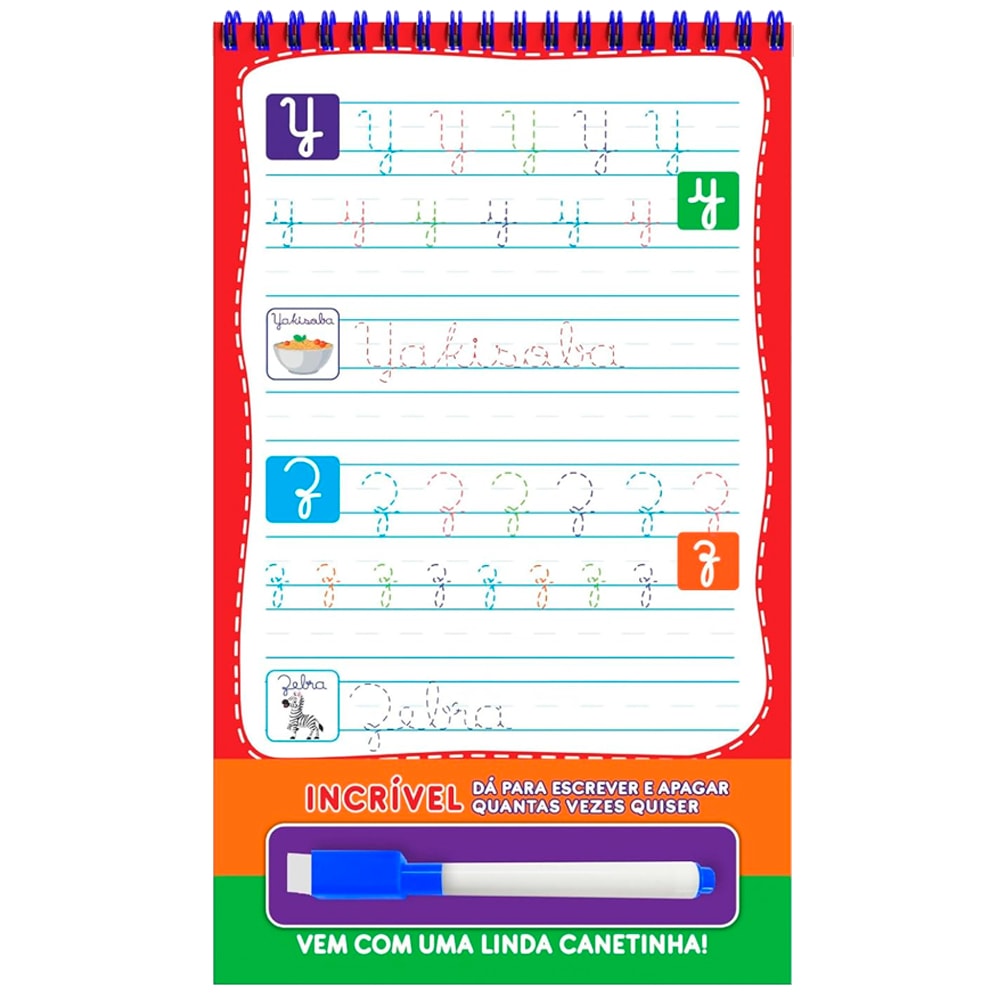 Riscabook | Alfabeto | Letras Cursivas | Escreva e Apague