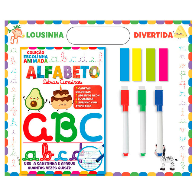 Coleção Escolinha Animada | Lousinha Divertida | Alfabeto | Letras Cursivas