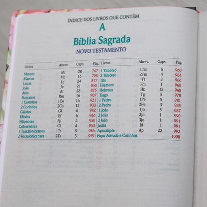 Bíblia Sagrada | ARC | Harpa Avivada e Corinhos | Jumbo | Capa Dura Preta com Flores