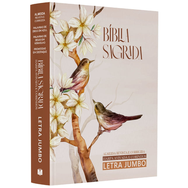 Bíblia Sagrada | ARC | Harpa Avivada e Corinhos | Jumbo | Capa Dura Pássaros