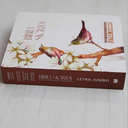 Bíblia Sagrada | ARC | Harpa Avivada e Corinhos | Jumbo | Capa Dura Pássaros