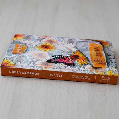 Bíblia Slim | Capa Dura | NVI | Floral Abstrato