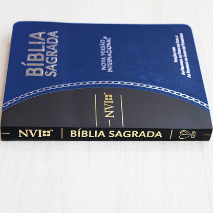 Bíblia Slim Large | NVI | Bicolor | Azul e Preto