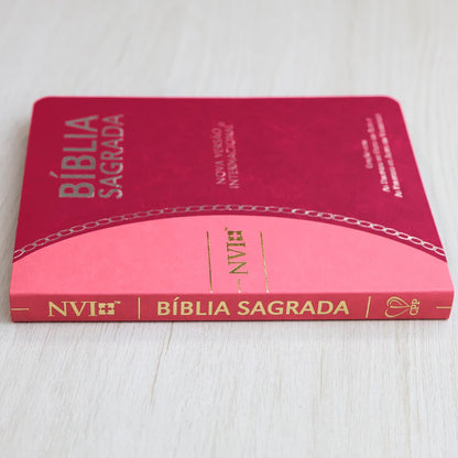 Bíblia Slim Large | NVI | Bicolor | Pink e Rosa