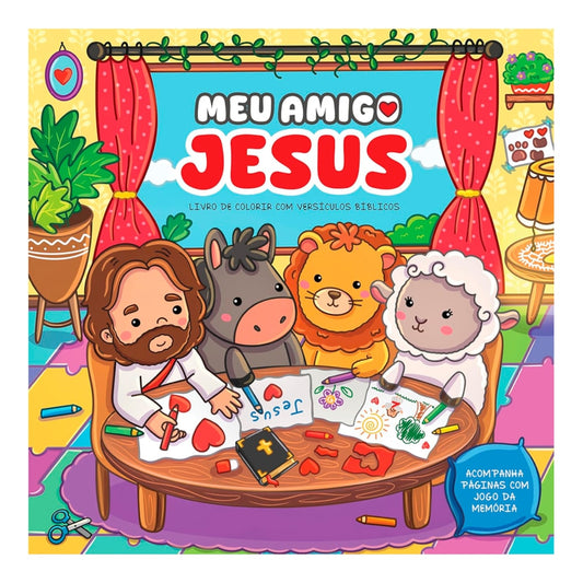 Meu Amigo Jesus | Livro de Colorir Com Versículos Bíblicos
