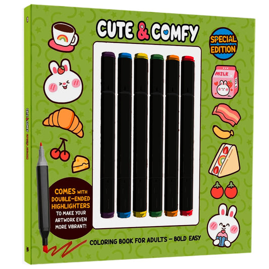 Cute & Comfy | Coloring Book for Adults 1 | Bold Easy | Edição Especial