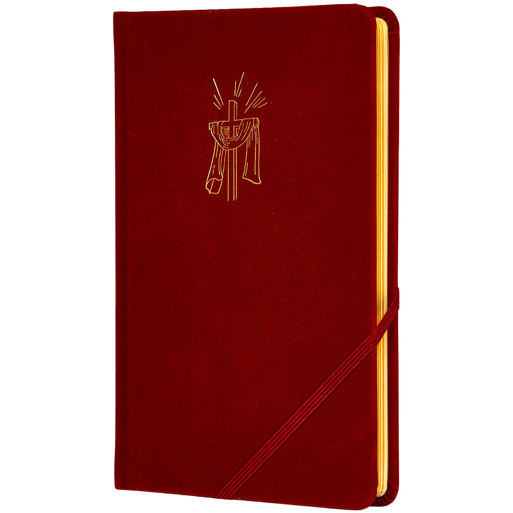 Bíblia Sagrada Slim | NVI | Luxo Tecido Cereja | Capa Dura | Com Elástico Transversal