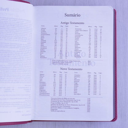 Bíblia de Estudo Dake | Capa Luxo | ACC | Letra Grande | Pink