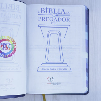 Bíblia do Pregador Fiel | Full Color | ARC | Capa Luxo Azul
