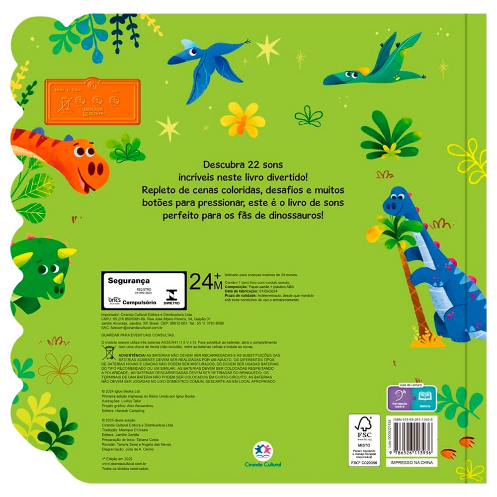 Livro Sonoro | Dinossauros | 22 sons
