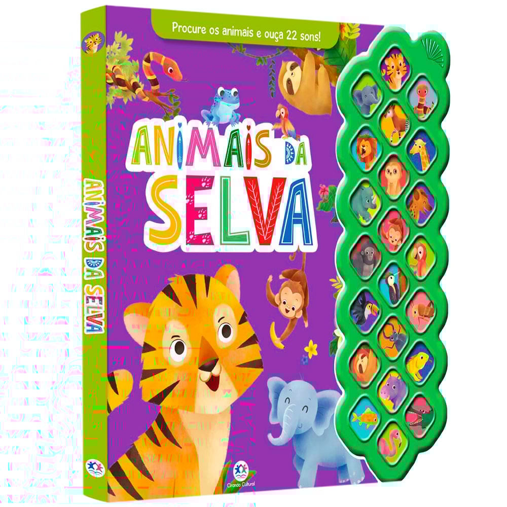 Livro Sonoro | Animais da Selva | 22 sons