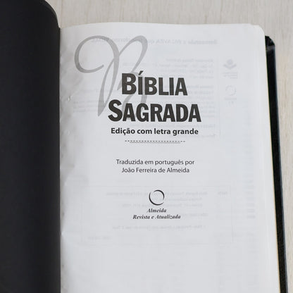 Bíblia Sagrada Sola Scriptura | ARA | Letra Grande | Capa Couro Soft Preta