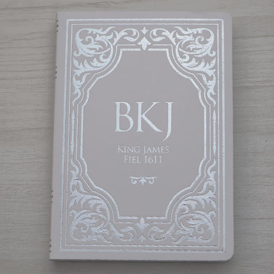 Bíblia King James Fiel 1611 | Extra Gigante | Capa Luxo Branca