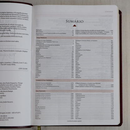 Bíblia de Estudo Patmos | ARC | Luxo Vinho