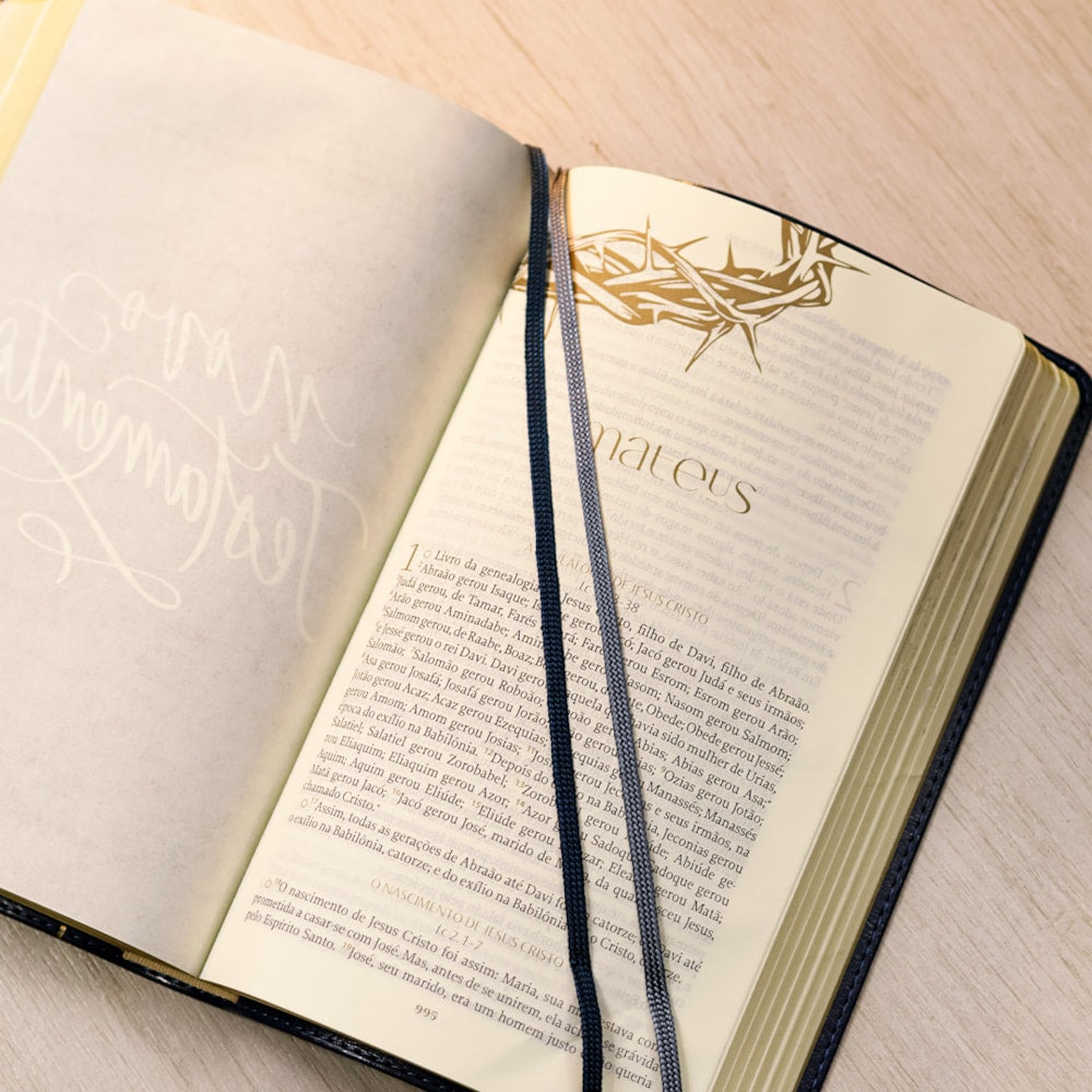 Bíblia The Purpose Book | A21 | Capa Couro Soft Azul Reino