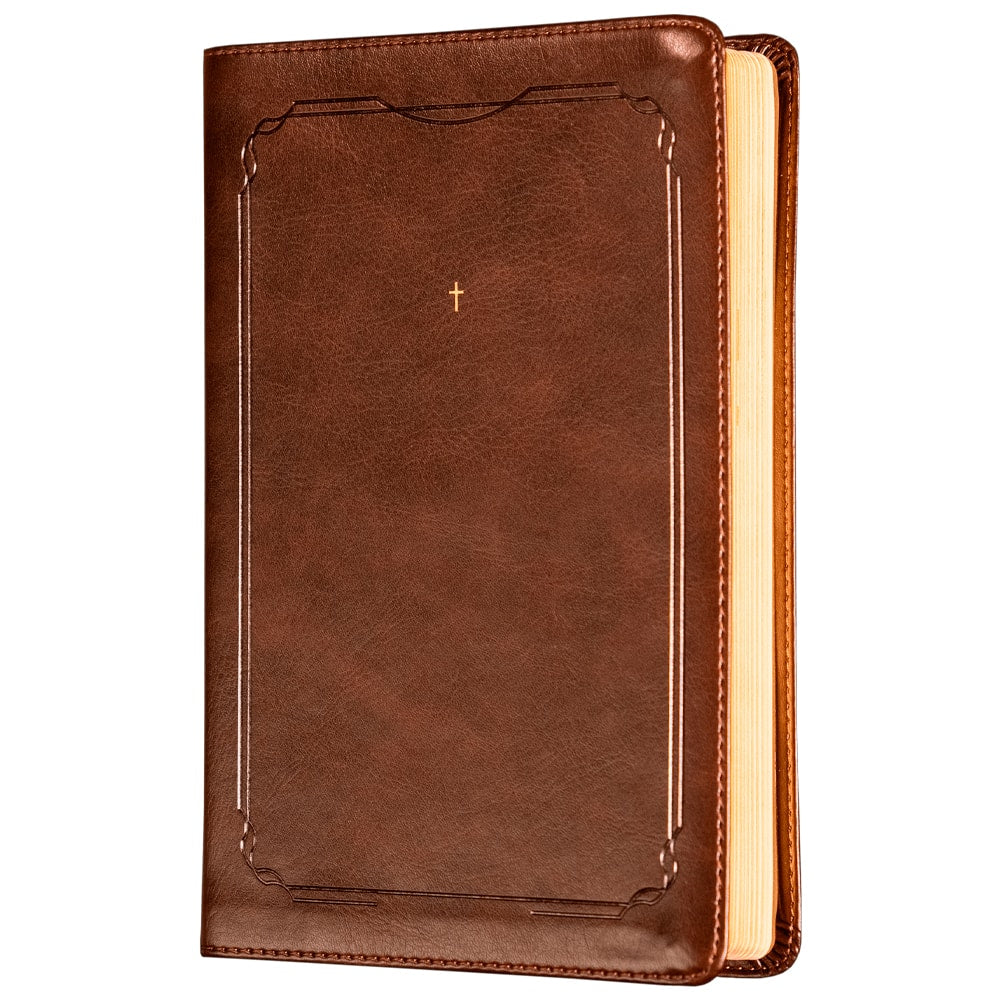 Bíblia The Purpose Book | A21 | Capa Couro Soft Marrom Cruz