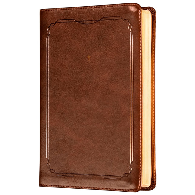 Bíblia The Purpose Book | A21 | Capa Couro Soft Marrom Cruz