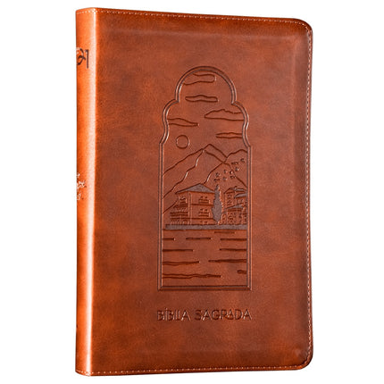 Bíblia The Purpose Book | A21 | Capa Couro Soft Marrom Paisagem