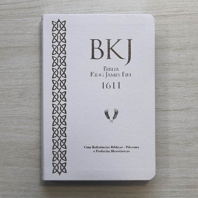 Bíblia King James Fiel 1611 | Concordância e Pilcrows | Capa Luxo Branca