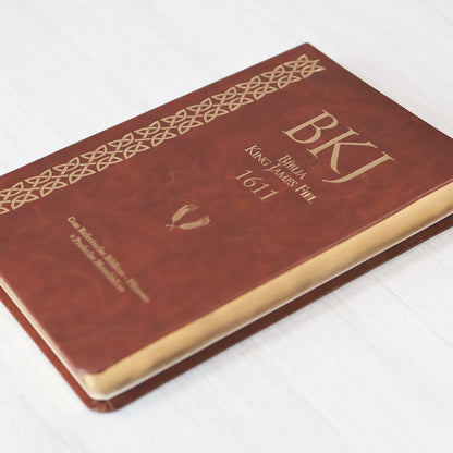 Bíblia King James Fiel 1611 | Concordância e Pilcrows | Capa Luxo Marrom