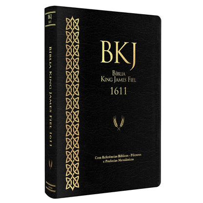 Bíblia King James Fiel 1611 | Concordância e Pilcrows | Capa Luxo Preta
