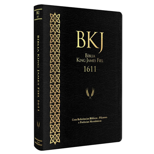Bíblia King James Fiel 1611 | Concordância e Pilcrows | Capa Luxo Preta
