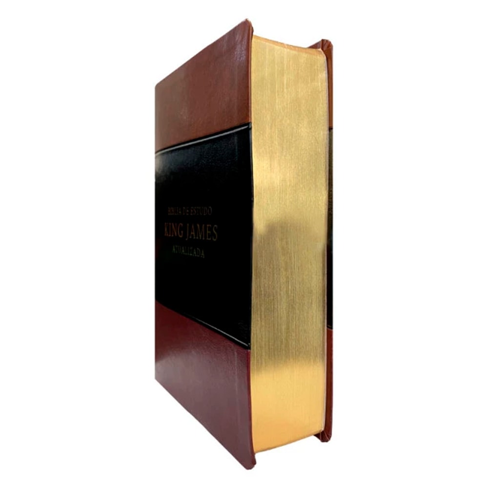 Bíblia de Estudo |  King James Atualizada | Full Color | Capa PU |  Marrom, Preta e Bordô